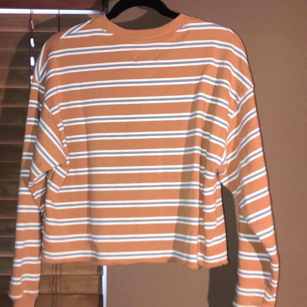 American Eagle Striped Cropped Crew - Picture 2 of 3